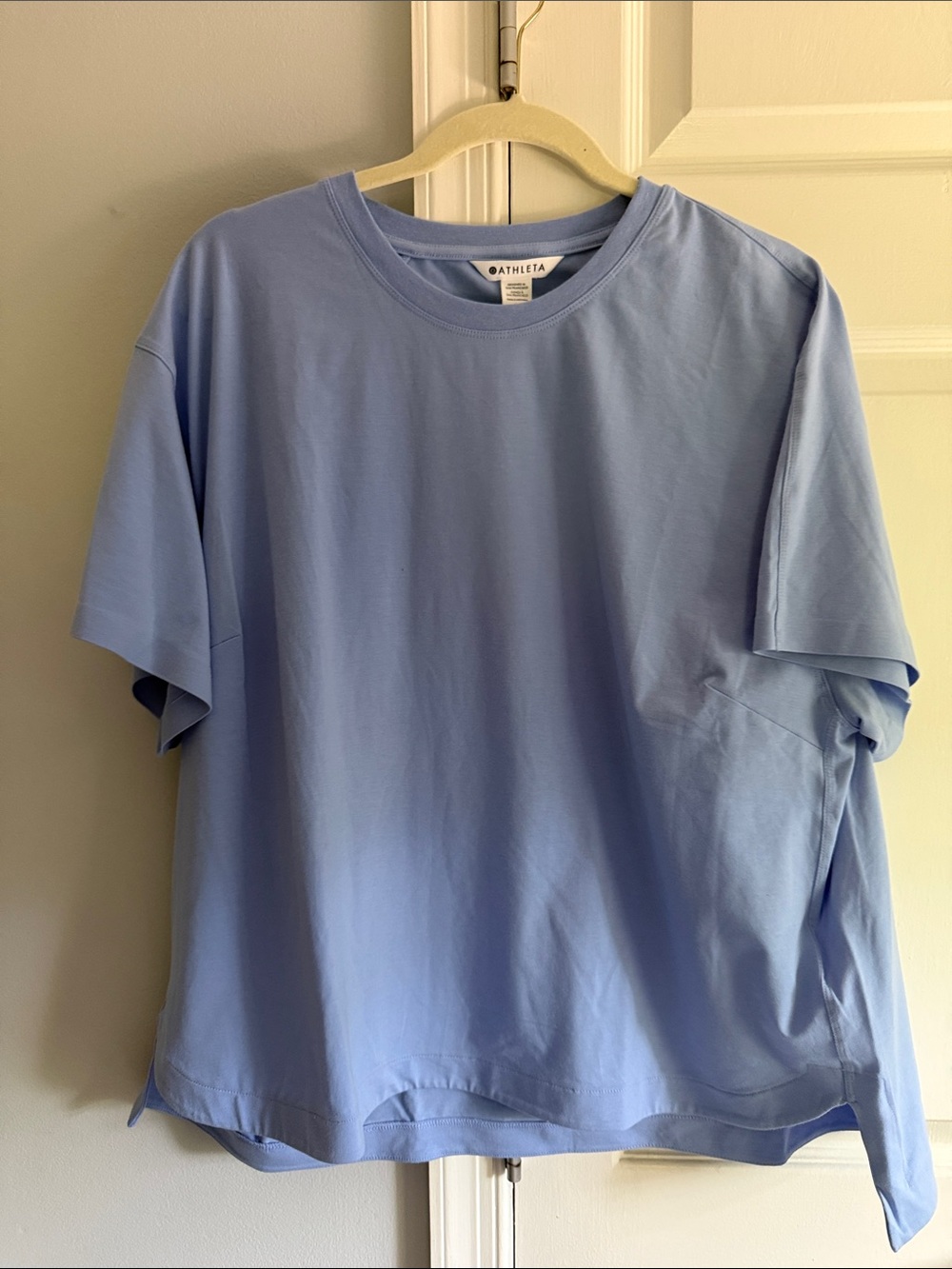 Athleta Woman’s Pale Blue/Lilac Crewneck Short Sleeve Tee